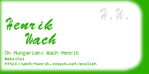 henrik wach business card